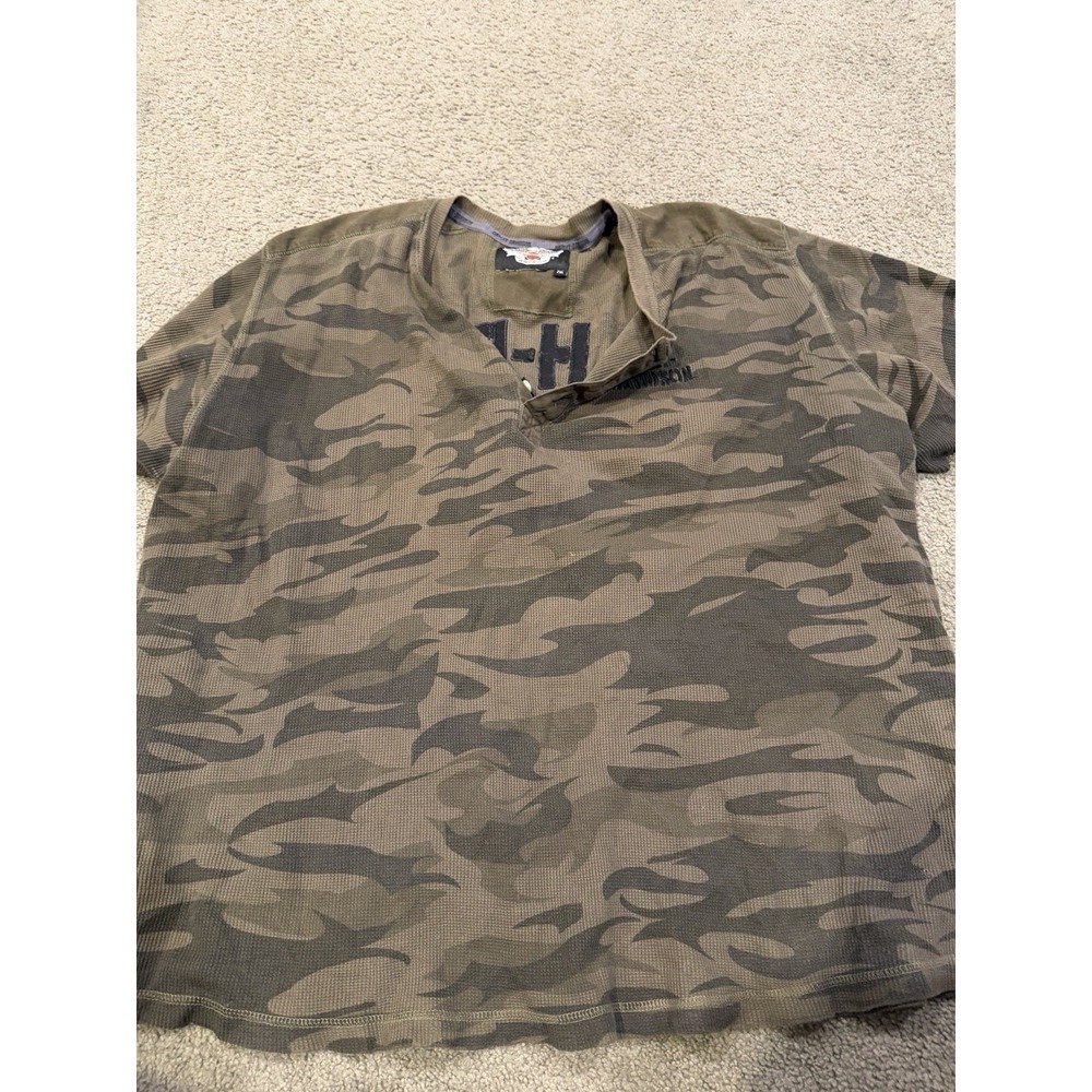 Harley Davidson HD 03‎ Star Short Sleeve Camo Mens Size 2XL